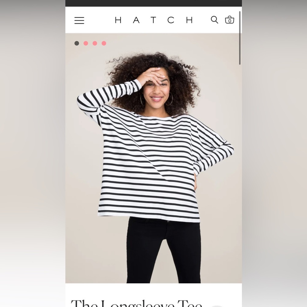 Hatch maternity black white stripe long sleeve